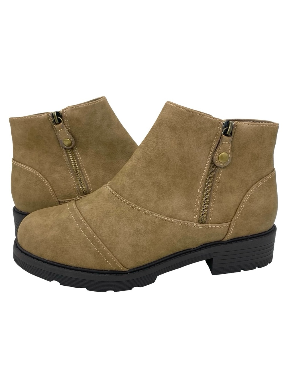 Easy Works by Easy Street Aliah Women's Ankle Boots Slip Resistant 9 Wide Taupe